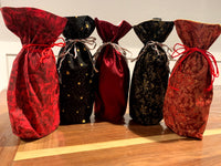 Red and Silver Holiday Beverage Bag